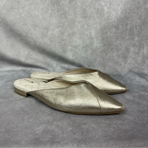 Birdies The Swan Leather Slip On Mules Flats In Gold Women's Size 8.5 - Picture 2 of 10